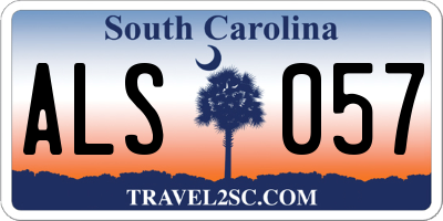 SC license plate ALS057