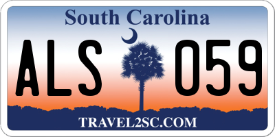 SC license plate ALS059