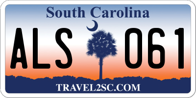 SC license plate ALS061