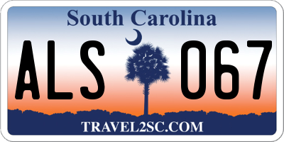SC license plate ALS067