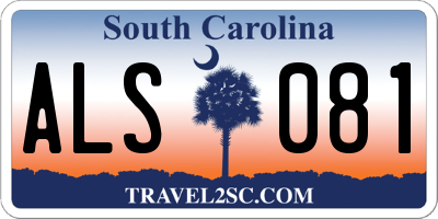SC license plate ALS081