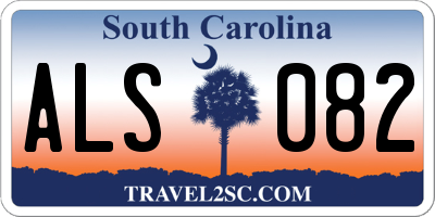 SC license plate ALS082