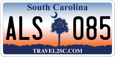 SC license plate ALS085