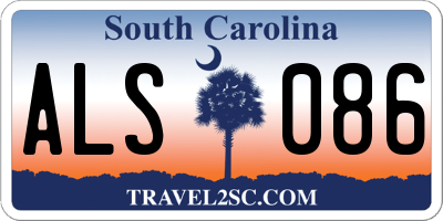 SC license plate ALS086