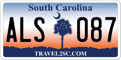 SC license plate ALS087