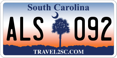 SC license plate ALS092