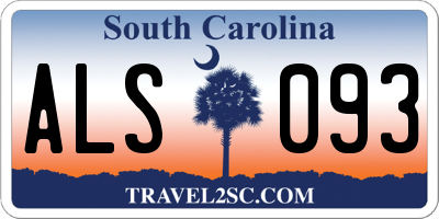 SC license plate ALS093