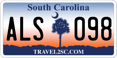 SC license plate ALS098