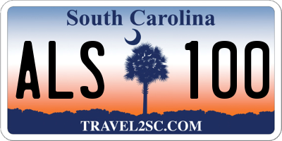SC license plate ALS100