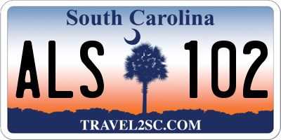 SC license plate ALS102