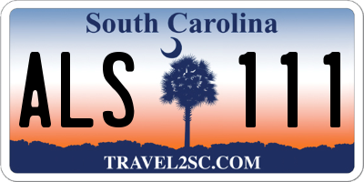 SC license plate ALS111