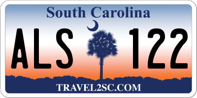 SC license plate ALS122