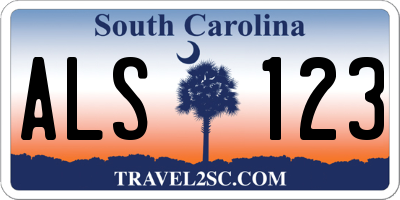 SC license plate ALS123