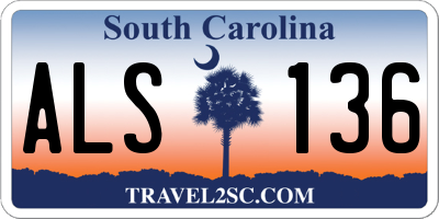 SC license plate ALS136