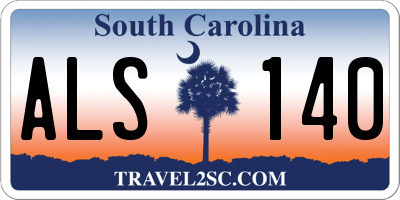 SC license plate ALS140