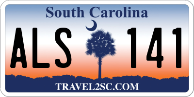 SC license plate ALS141