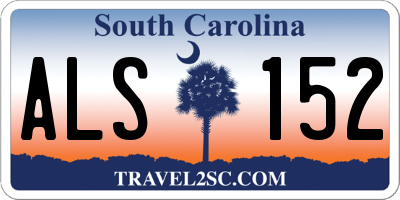 SC license plate ALS152