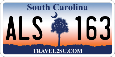 SC license plate ALS163