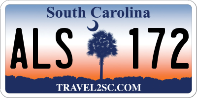 SC license plate ALS172