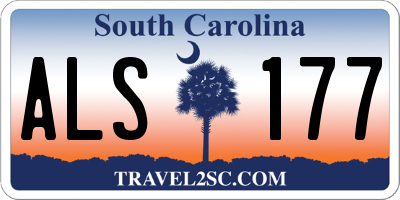 SC license plate ALS177
