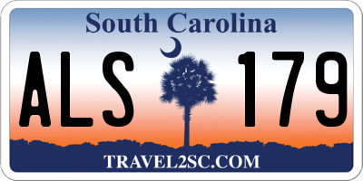 SC license plate ALS179