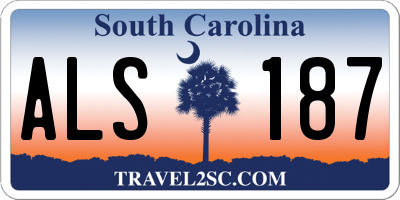 SC license plate ALS187