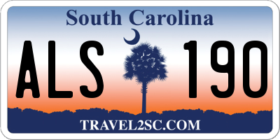 SC license plate ALS190