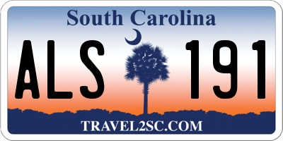 SC license plate ALS191