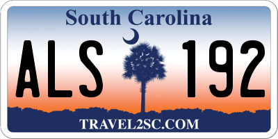 SC license plate ALS192