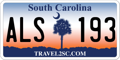 SC license plate ALS193