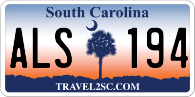SC license plate ALS194
