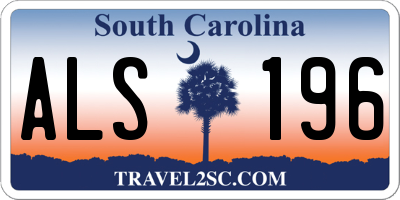 SC license plate ALS196