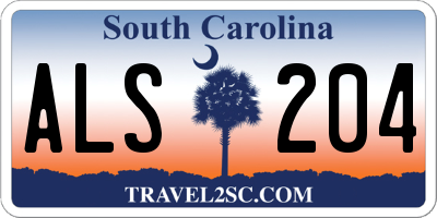 SC license plate ALS204