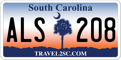 SC license plate ALS208