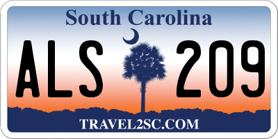 SC license plate ALS209