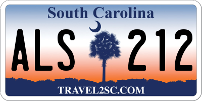 SC license plate ALS212