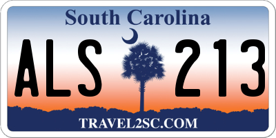 SC license plate ALS213