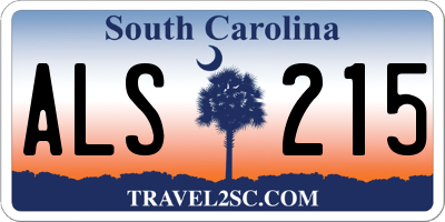 SC license plate ALS215