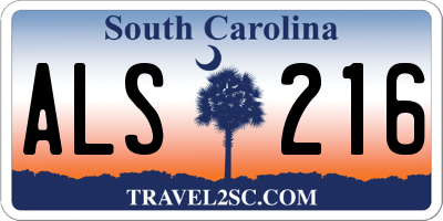 SC license plate ALS216
