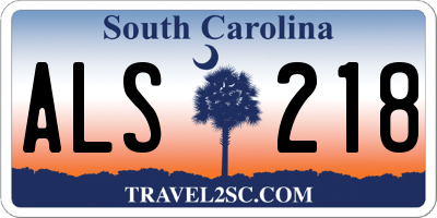 SC license plate ALS218