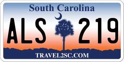 SC license plate ALS219