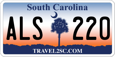 SC license plate ALS220