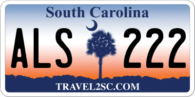 SC license plate ALS222