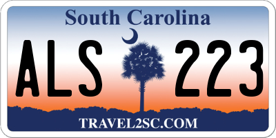SC license plate ALS223