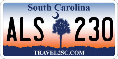 SC license plate ALS230