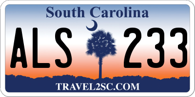 SC license plate ALS233