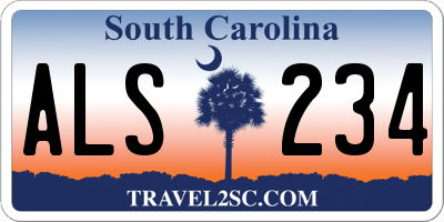 SC license plate ALS234