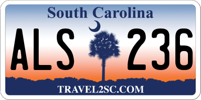 SC license plate ALS236