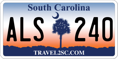 SC license plate ALS240