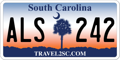 SC license plate ALS242